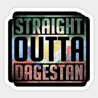 Straigt Outta Dagestan, Retro Dagestan Flag, Dagestan Sticker